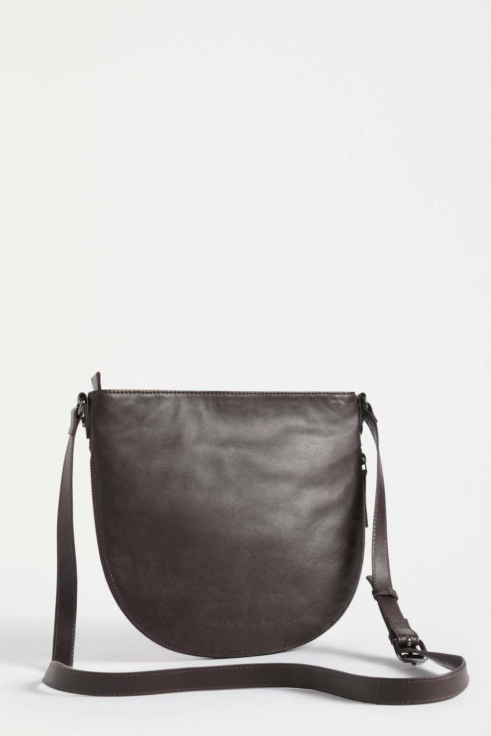 Nors Half Moon Leather Crossbody Bag Back | ESPRESSO