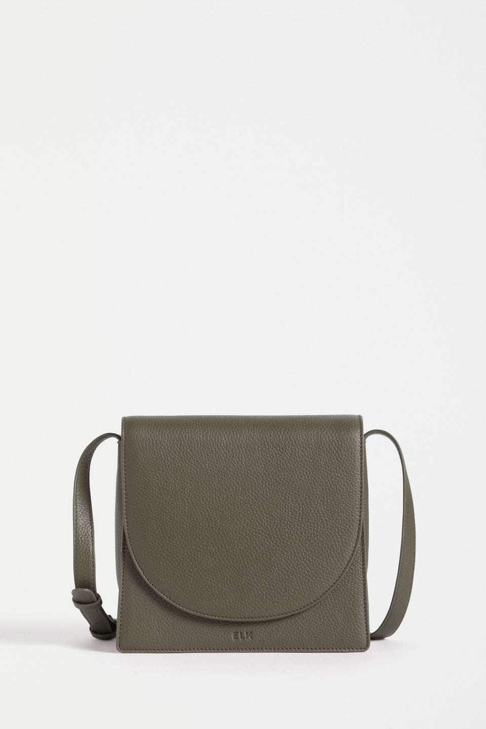 Sejer Structured Leather Crossbody Bag with Flap Closure Front | OLIVE