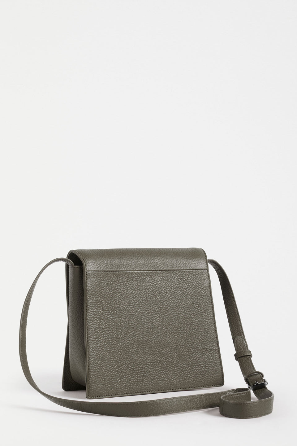 Sejer Structured Leather Crossbody Bag with Flap Closure Back | OLIVE