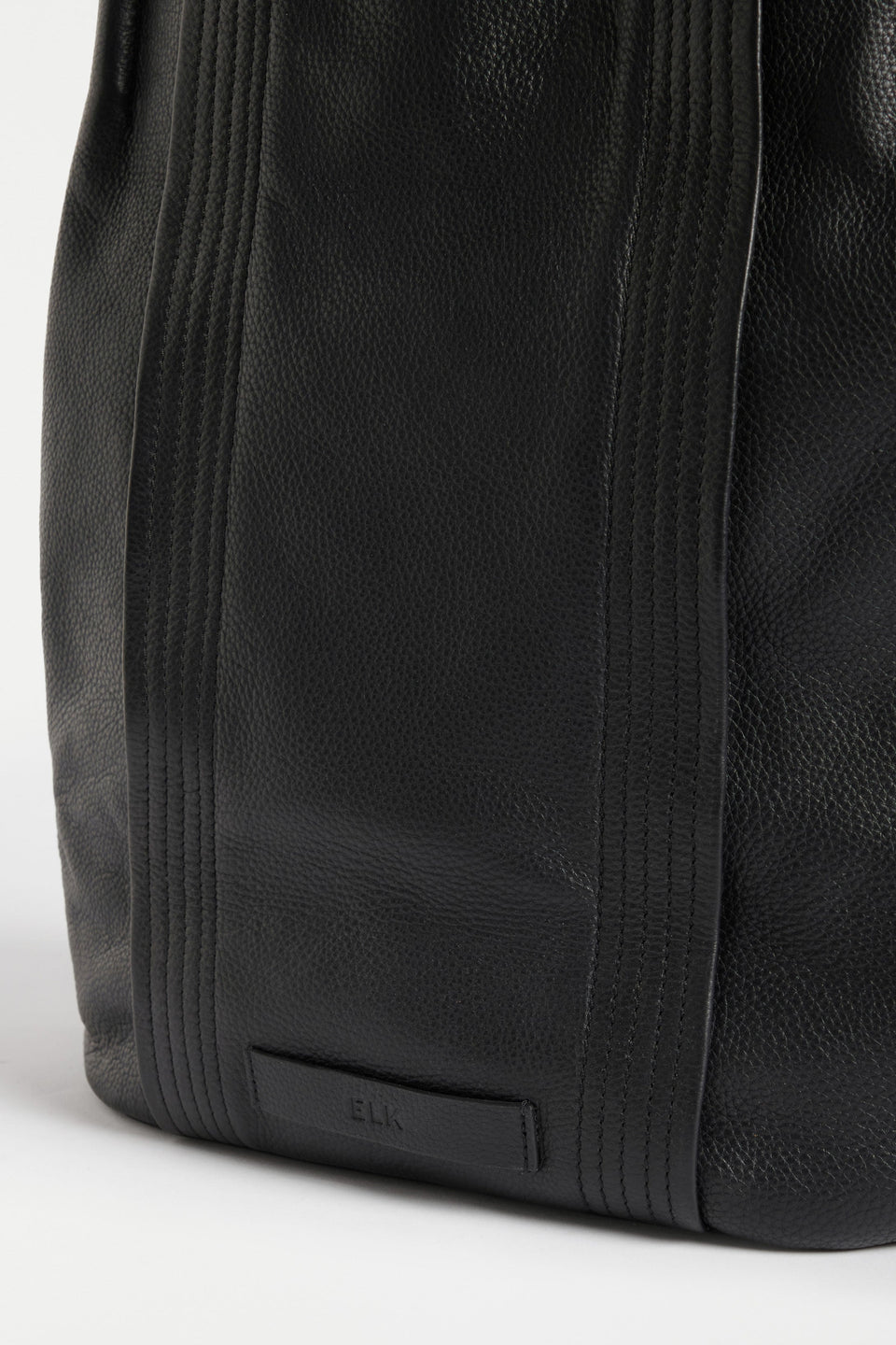 Sonne Leather Stitch and Pleat Detail Tote with Magnetic Closure Detail | BLACK