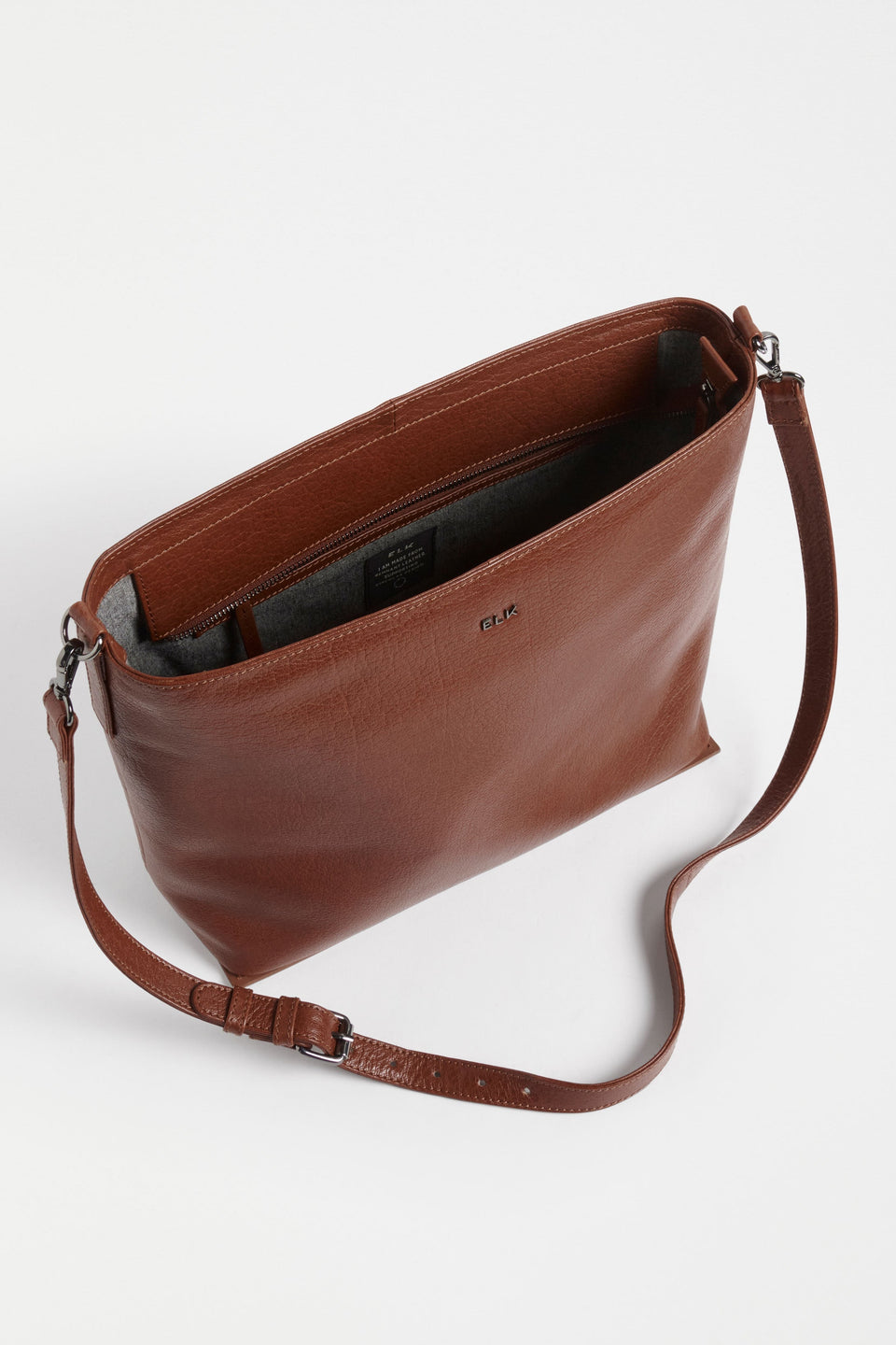 Olin Mid Sized Leather Shoulder Bag Internal | TAN