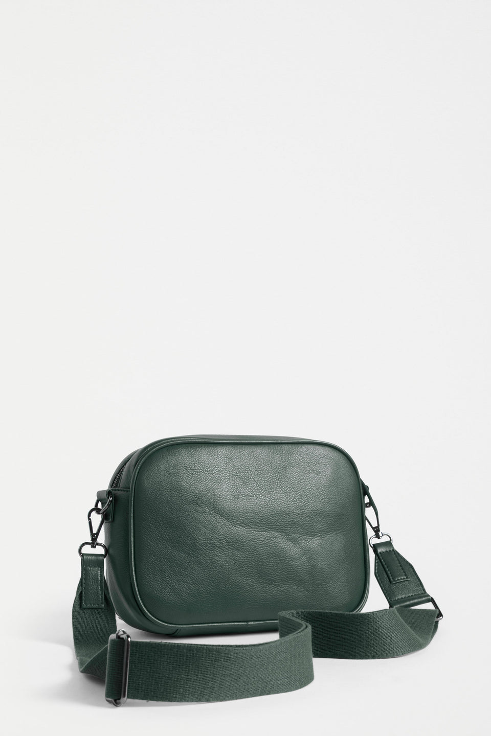 Kassel Double Compartment Leather Crossbody Bag back | MILAN GREEN