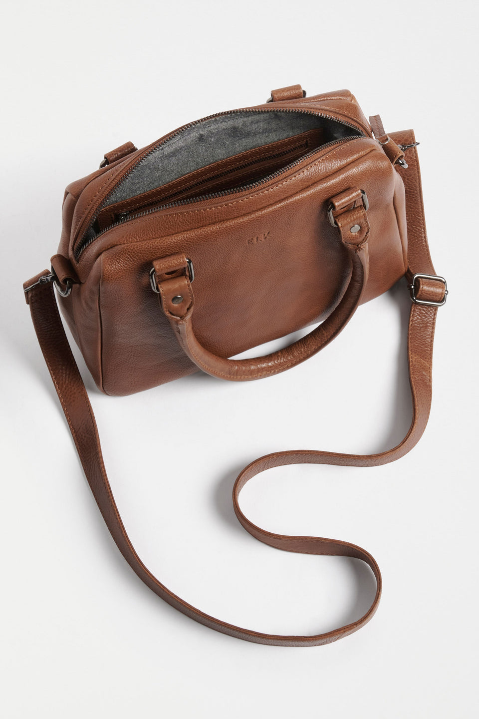 Arta Leather Bowler Inspired Crossbody Bag Internal | TAN
