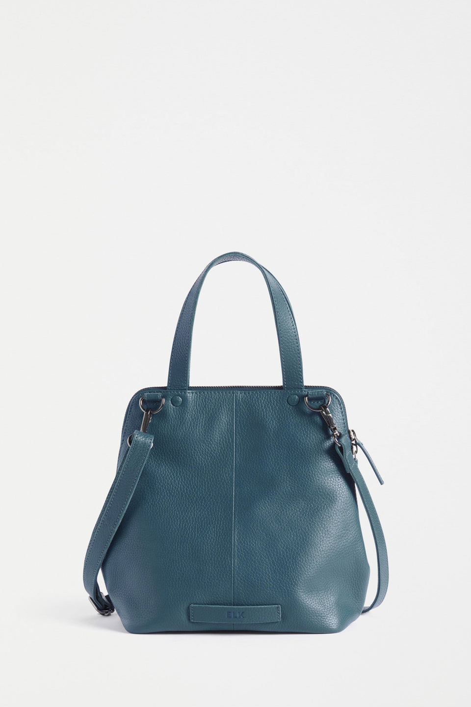 Arien Zip-Up Leather Mini Tote Bag Back | TEAL
