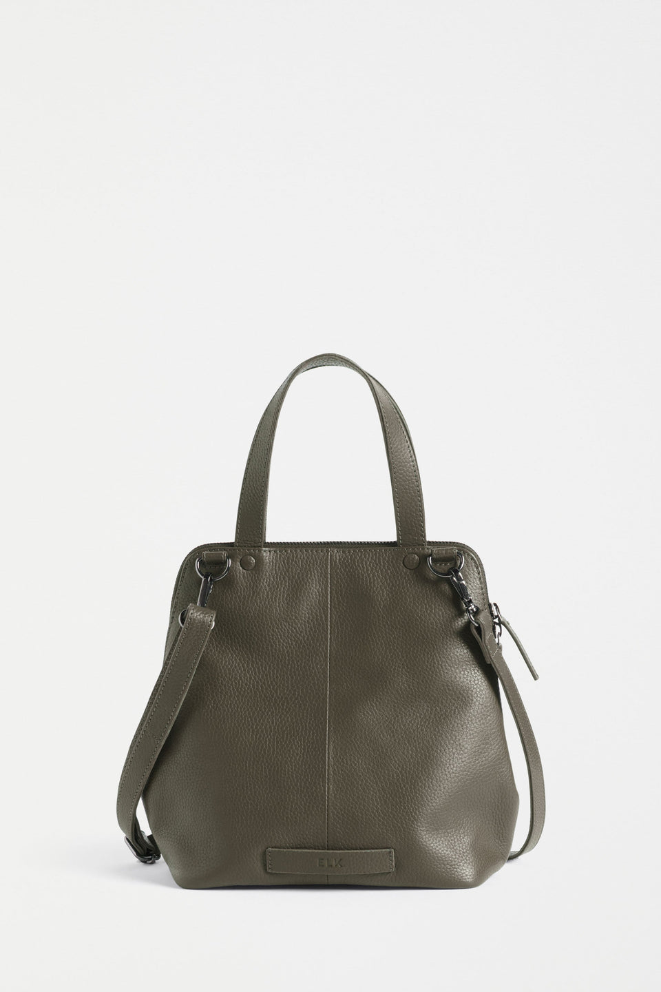 Arien Zip-Up Leather Mini Tote Bag Back | OLIVE