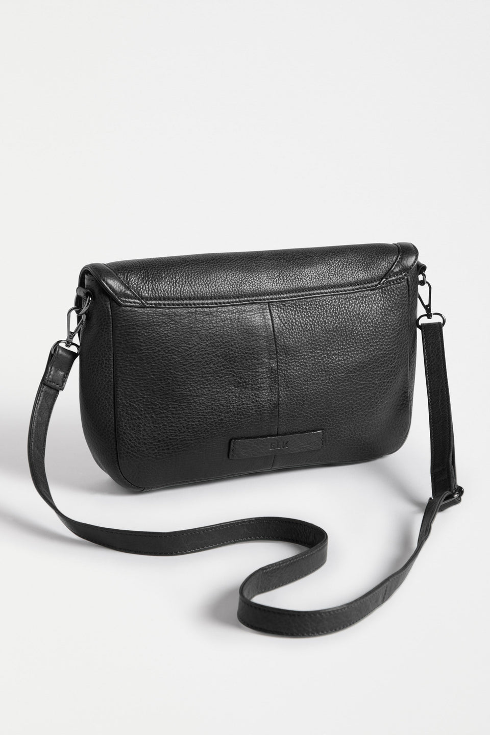 Unden Crossbody Bag Flat Lay back view with strap | BLACK