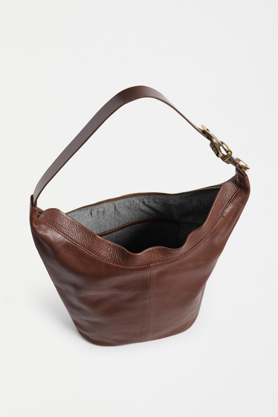 Lumme Tote Flat Lay inside pocket detail with strap | SIENNA