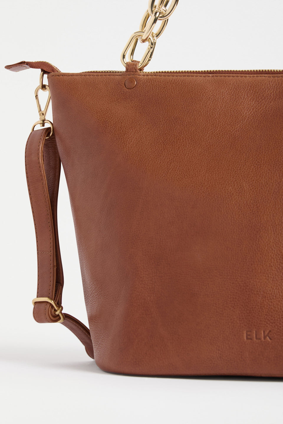 Lenkka Bag Flat Lay with elk logo with strap | TAN