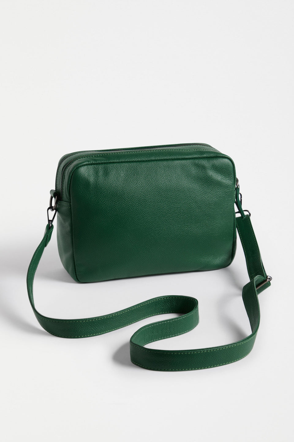 Olvi Crossbody Bag Flat Lay back view with strap | MILAN GREEN