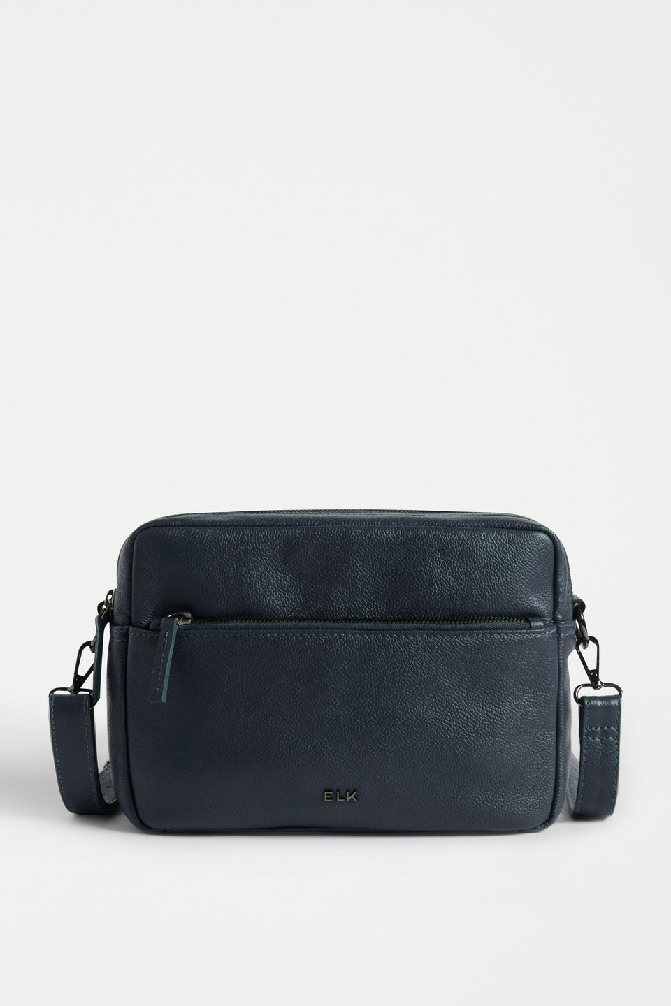 Olvi Crossbody Bag Flat Lay with zip pocket and strap | NAVY