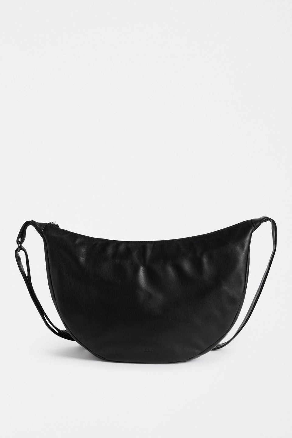 Junn Bag Flat Lay with strap detail | BLACK