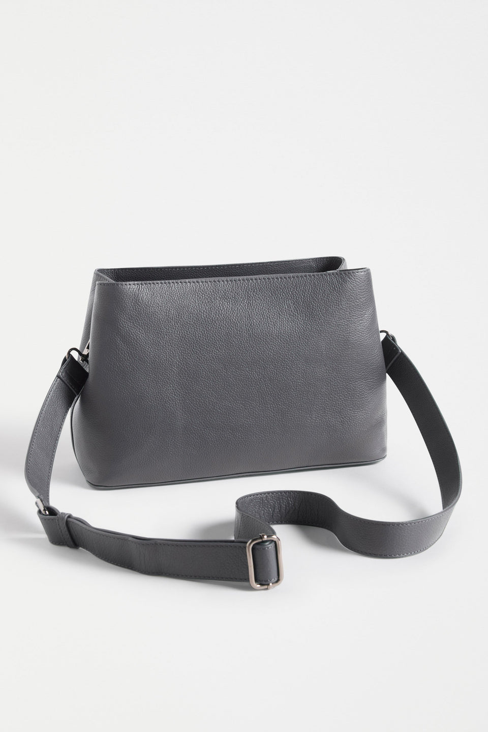Niv Bag Flat Lay with strap detail | DARK GREY