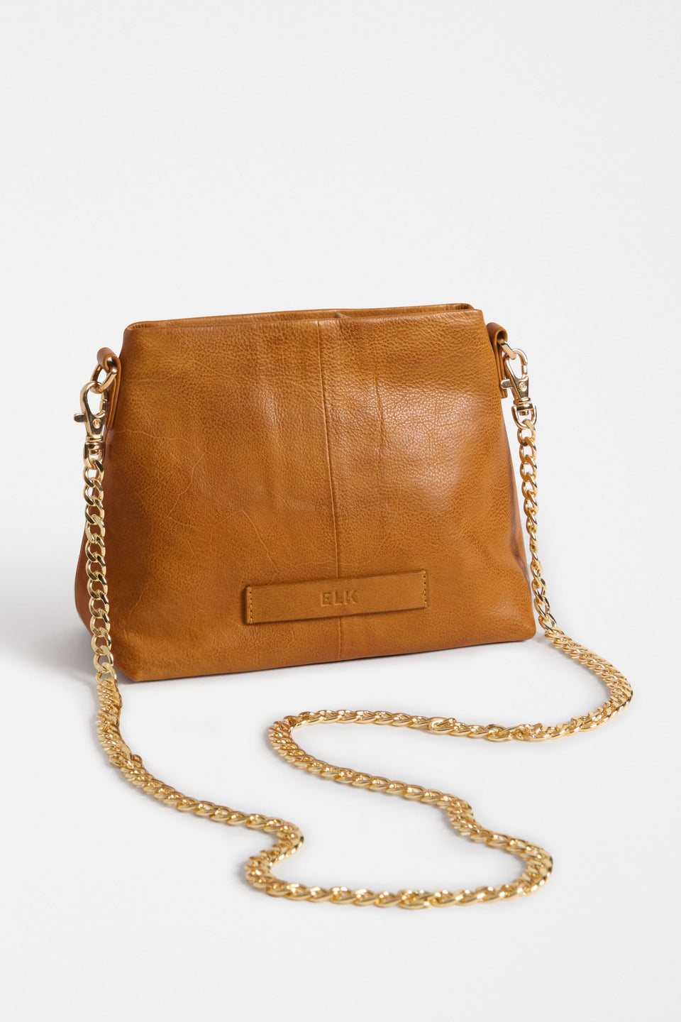 Dreii Mini Clutch Bag Flat Lay back view with chain strap | MUSTARD