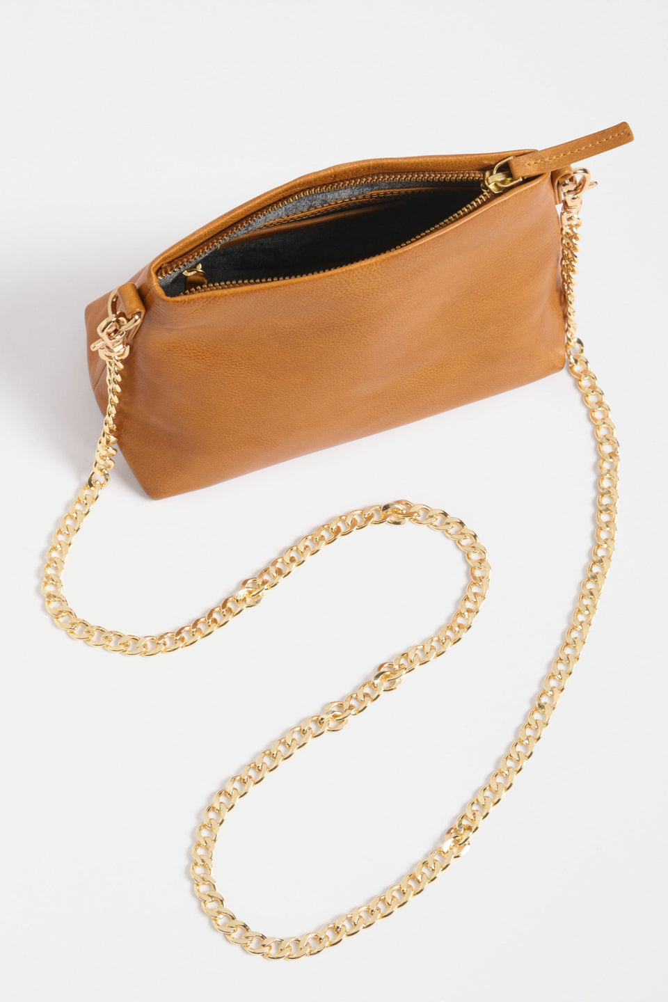 Dreii Mini Clutch Bag Flat Lay inside pocket details with strap | MUSTARD