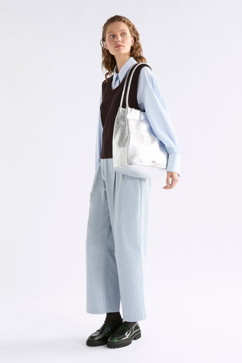 Orsa Metallic Handbag Large Bags - ELK | SILVER