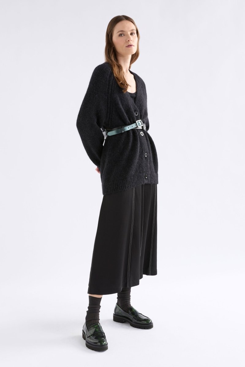Metti Metallic Leather Belt Detail | BLACK