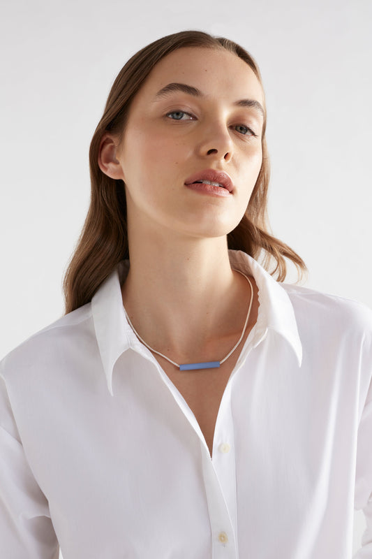 Andi Simple Chain and Bead Short Necklace Model | ICE BLUE