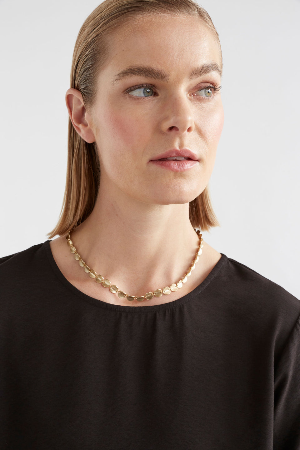 Torri Fine Disc Chain Necklace Model | SILVER