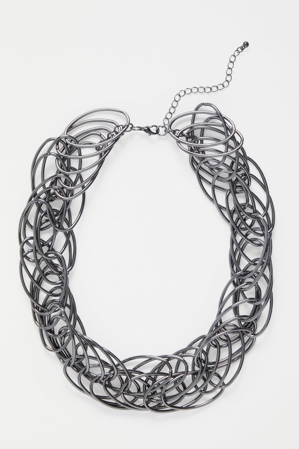 Rei Chunky Oval Chain Short Necklace | GUNMETAL