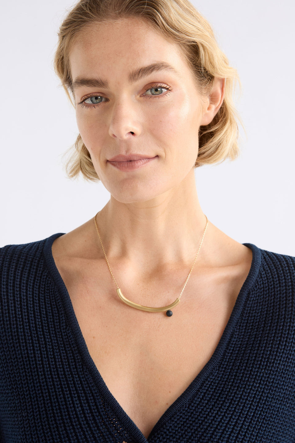 Ahas Necklace styled on model | GOLD