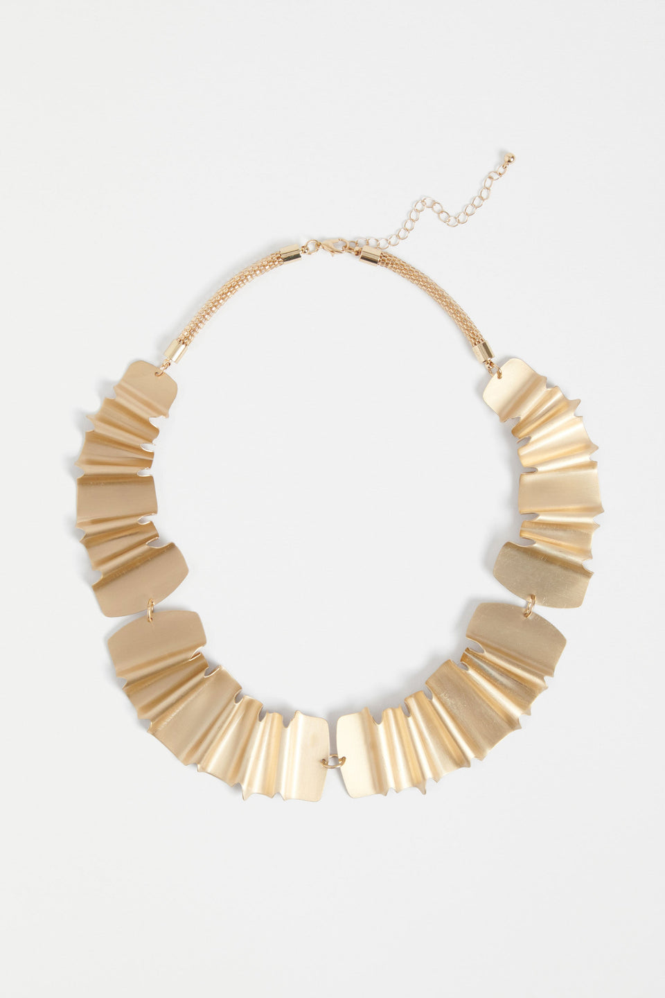 Feldde Organic Shaped Matte Short Statement Necklace | GOLD