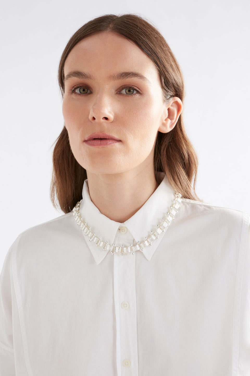 Hvass Chunky Metallic Short Necklace Model | SILVER