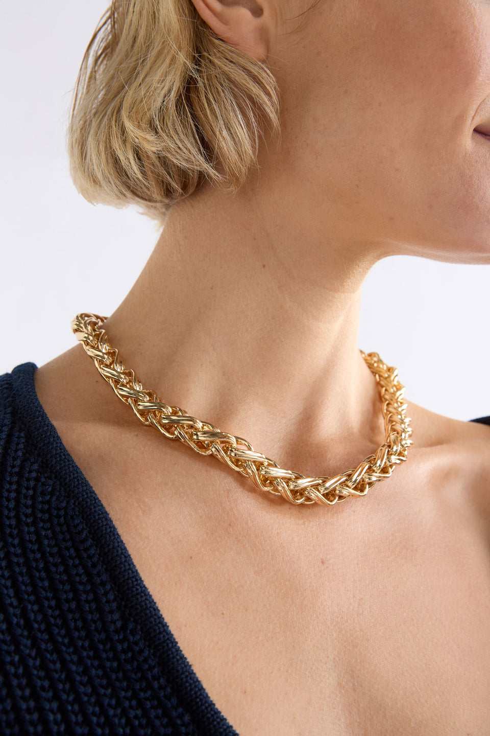 Samman Necklace on model | GOLD