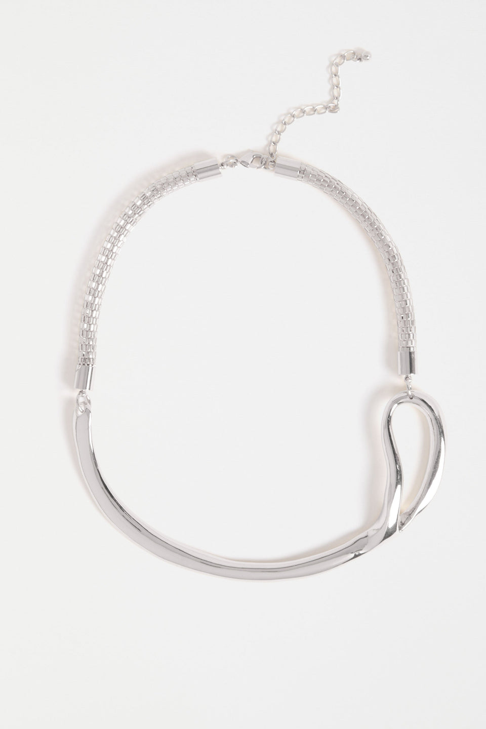 Delaa Sculptural Chain Asymmetric Choker | SILVER