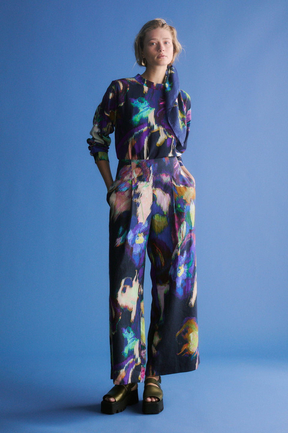 Lato Pant on Model Full Body Campaign | VAARA PRINT