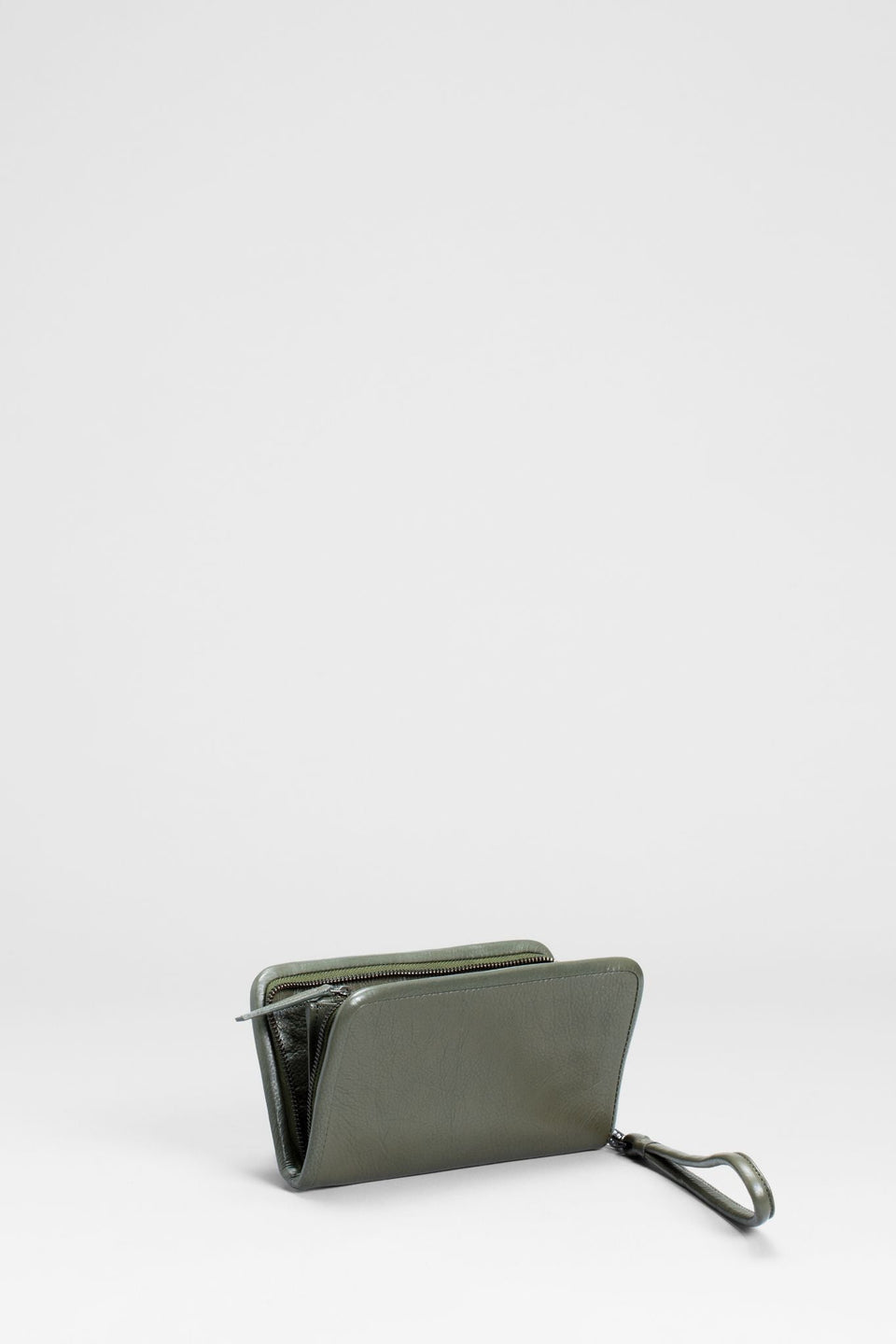 Orsa Leather Zip Around Wallet | Loden
