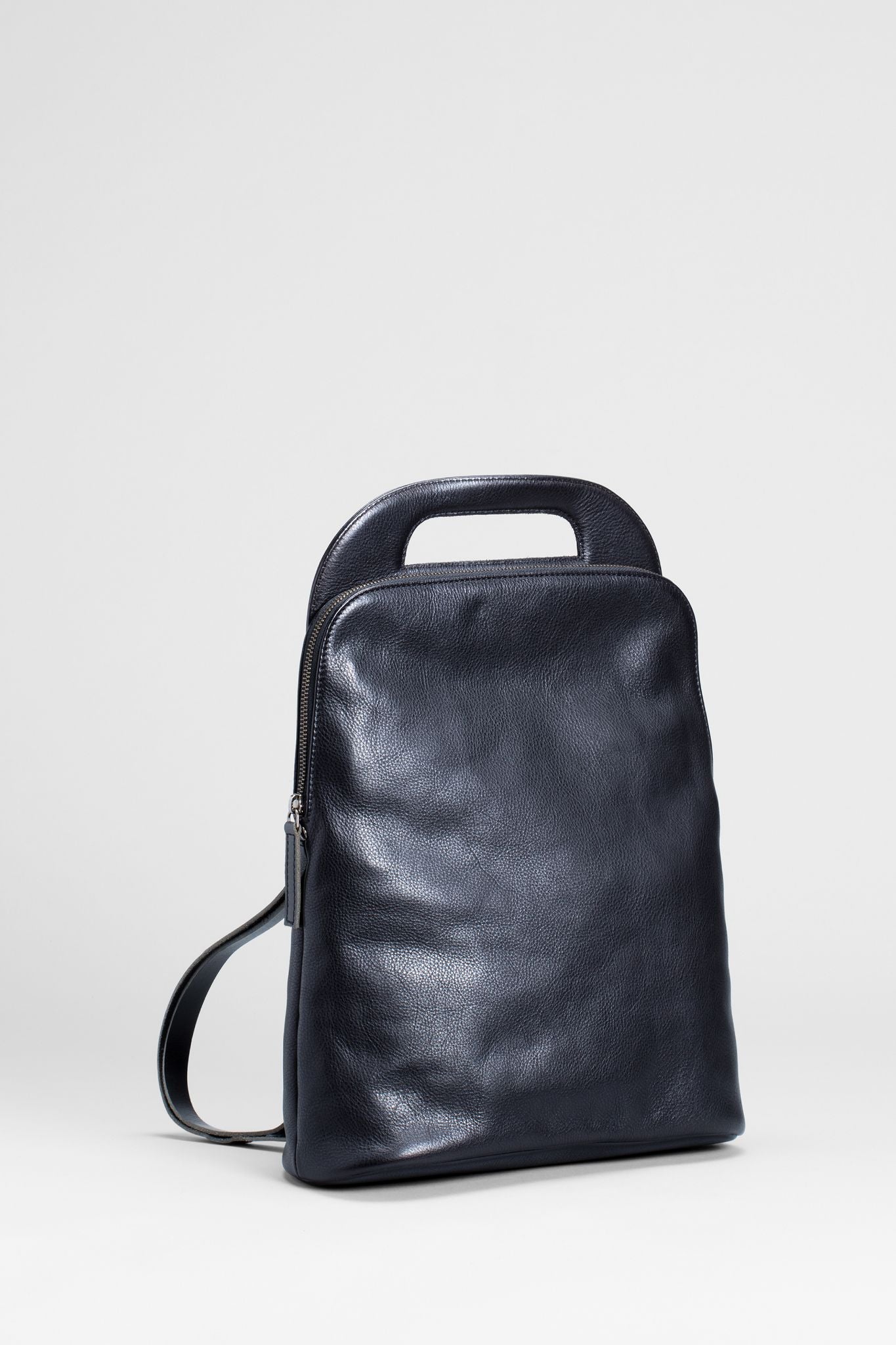Forde Soft Cow Leather Backpack Front | BLACK