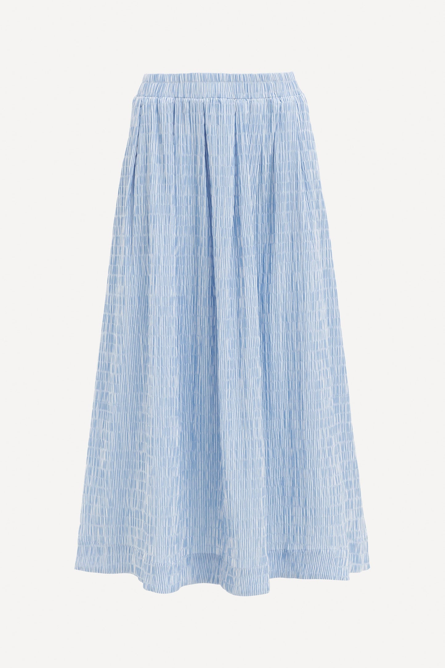 Bekk A-line Seersucker Print Skirt Front | BLUE WHITE STRIPE