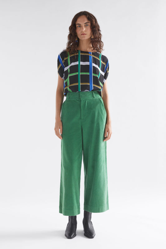 Rhes Chunky Cord Wide Leg Pant Model Front | SEA GREEN