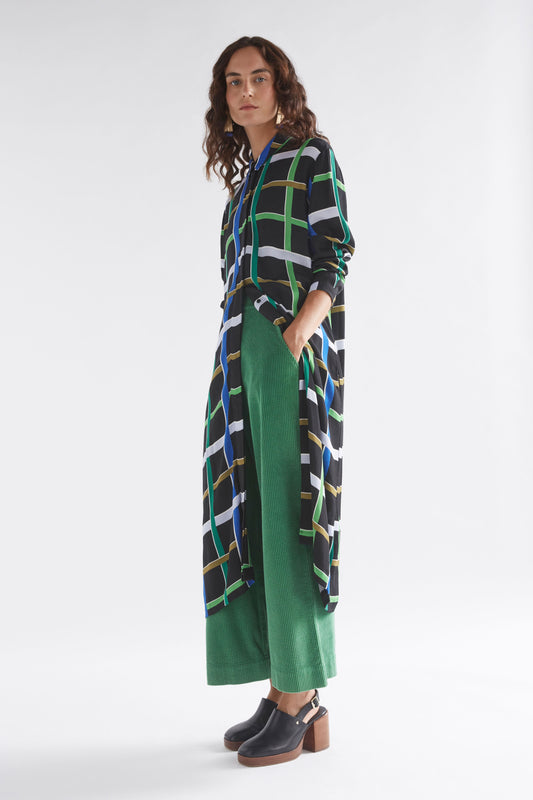 Janik Bold Print Long Shirt Dress Model as duster jacket | LADDER PRINT