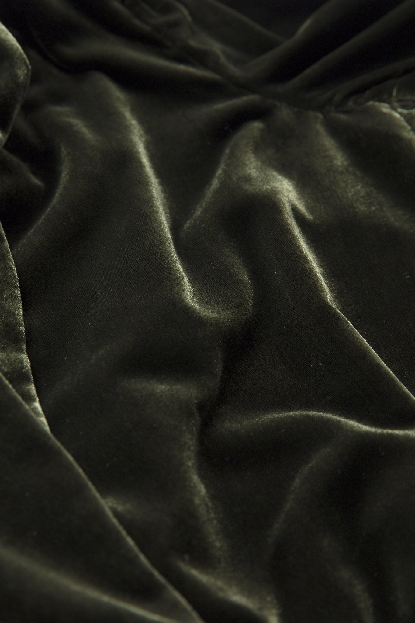 Metti Luxe Draped Velvet Jacket Fabric Texture OLIVE