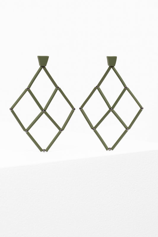 Zigg Colour Coated Diamond Shape Drop Earring | DARK CITRONELLE 