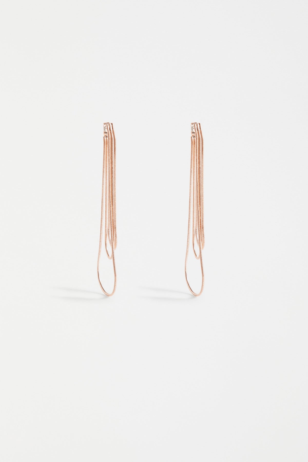 Lans Minimalistic Chain Drop Earring | ROSE GOLD