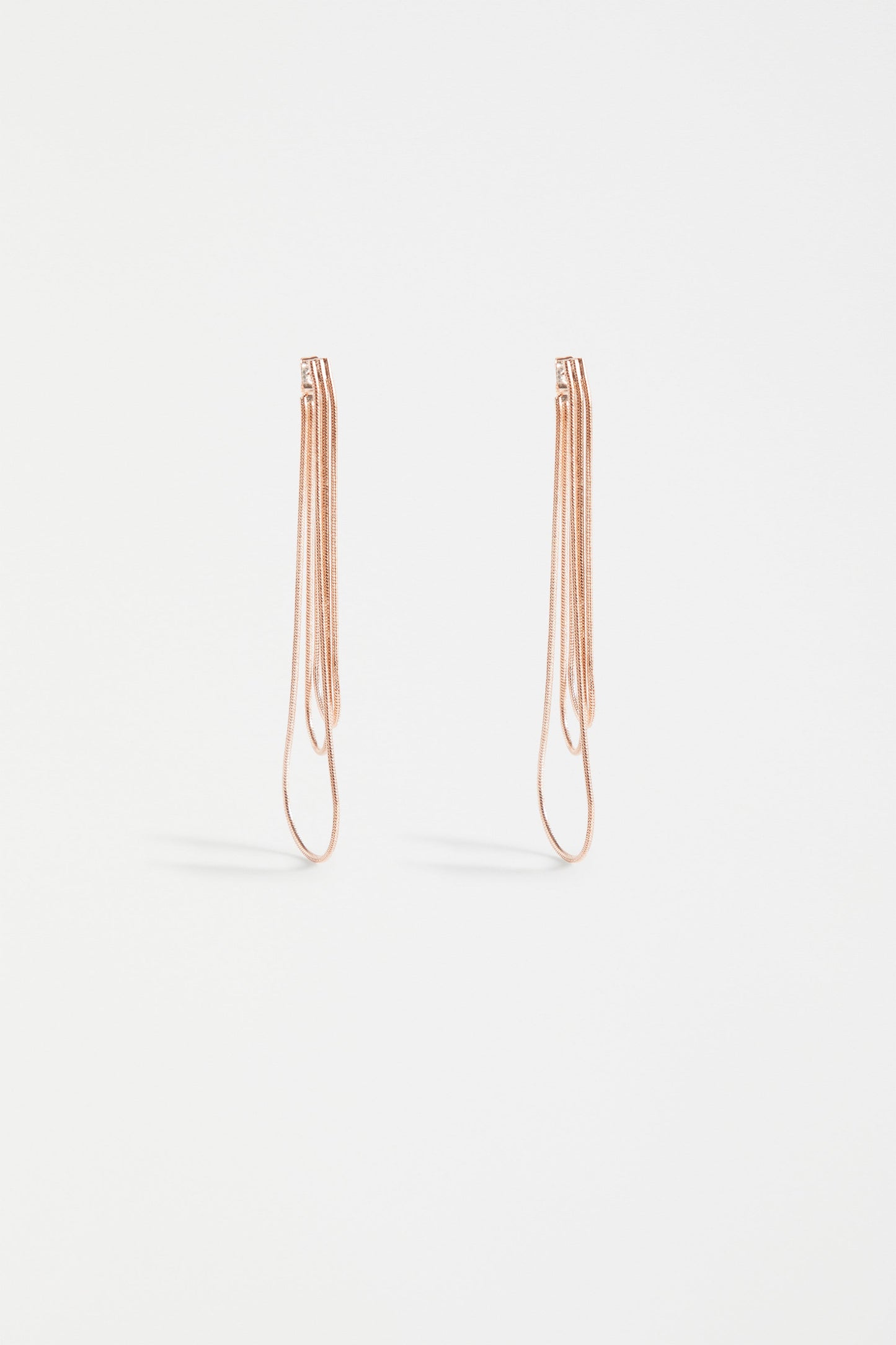 Lans Minimalistic Chain Drop Earring | ROSE GOLD