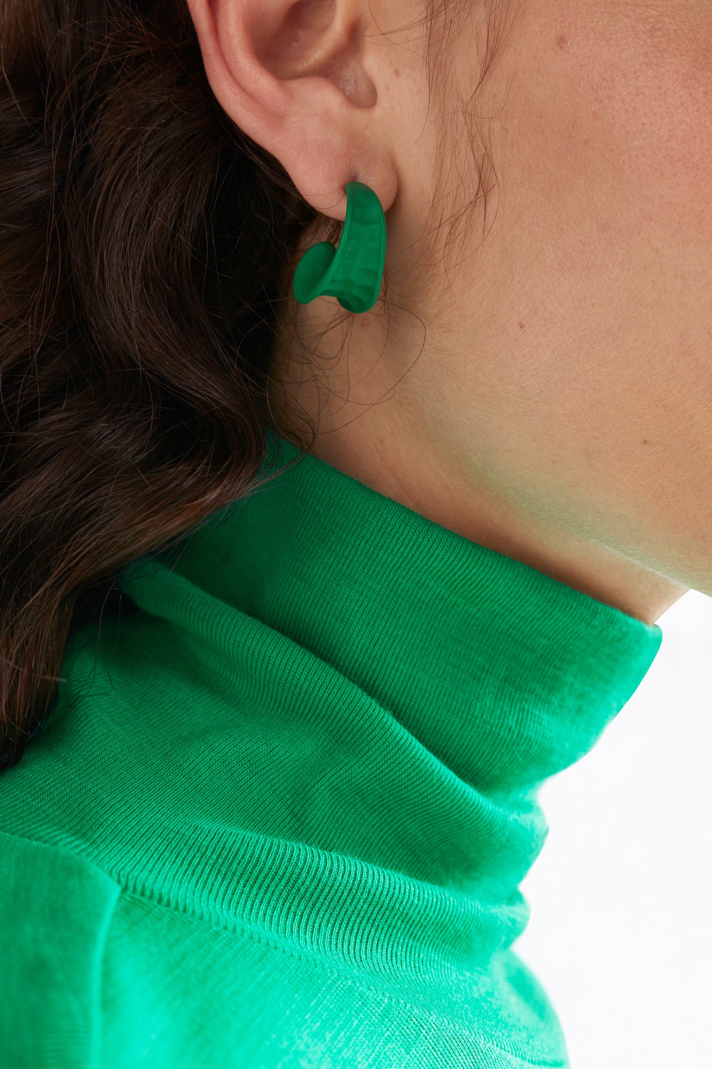 Dorn Colour Coated Unique Hoop Earring Model | ALOE GREEN
