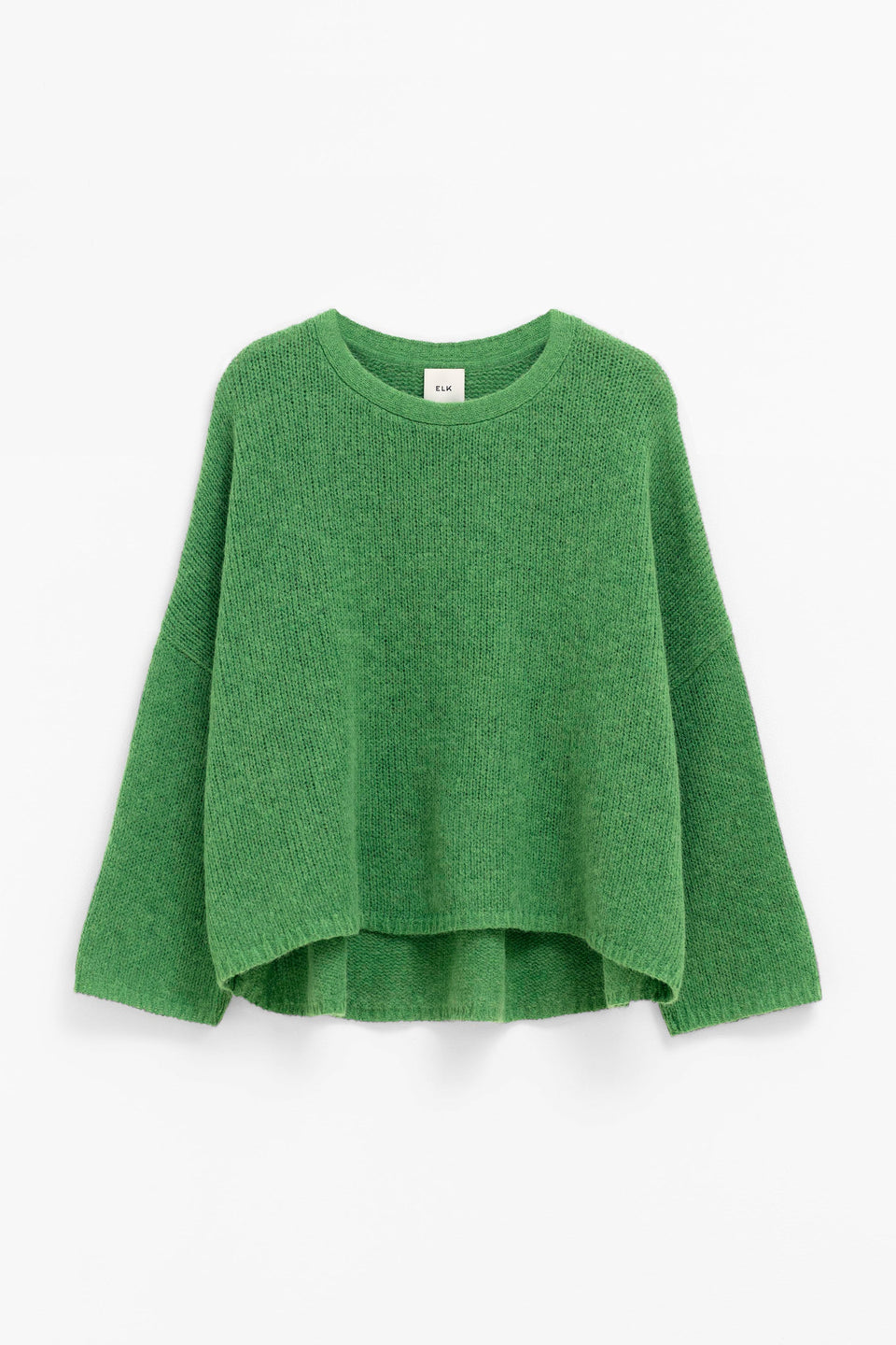 Agna Merino and Alpaca Wool Sweater Front | ALOE GREEN