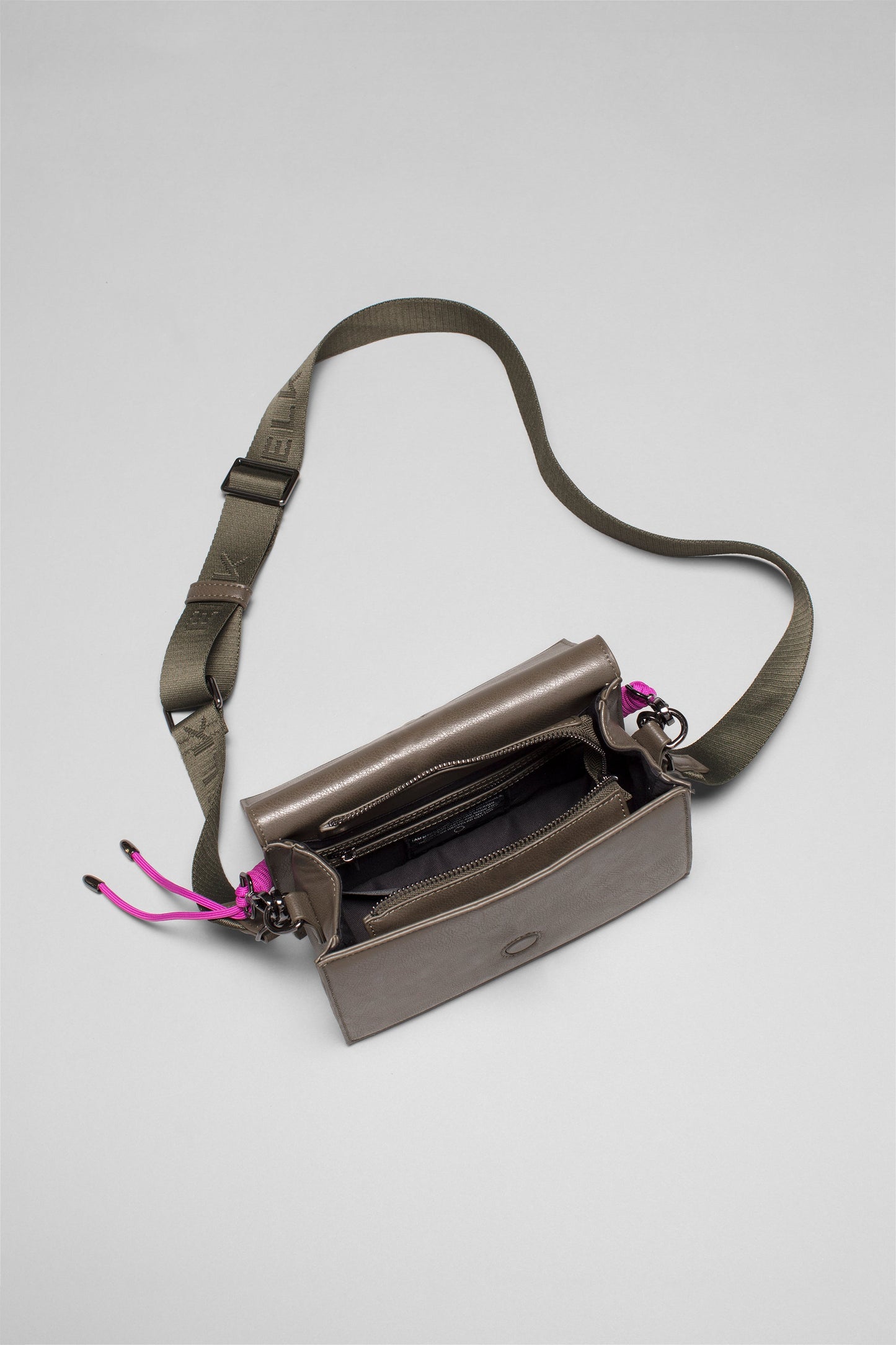 Johto Vegan Leather and Recycled Material Crossbody Handbag Internal OLIVE