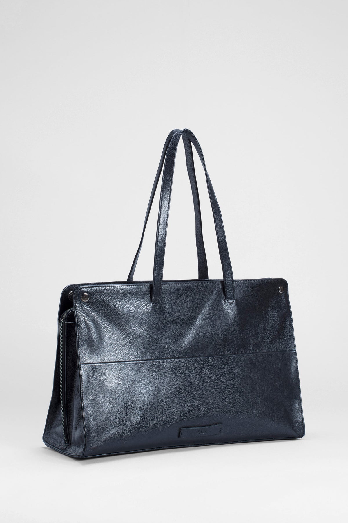 Edda Large Cow Leather 2 Pocket Bag Back | Black