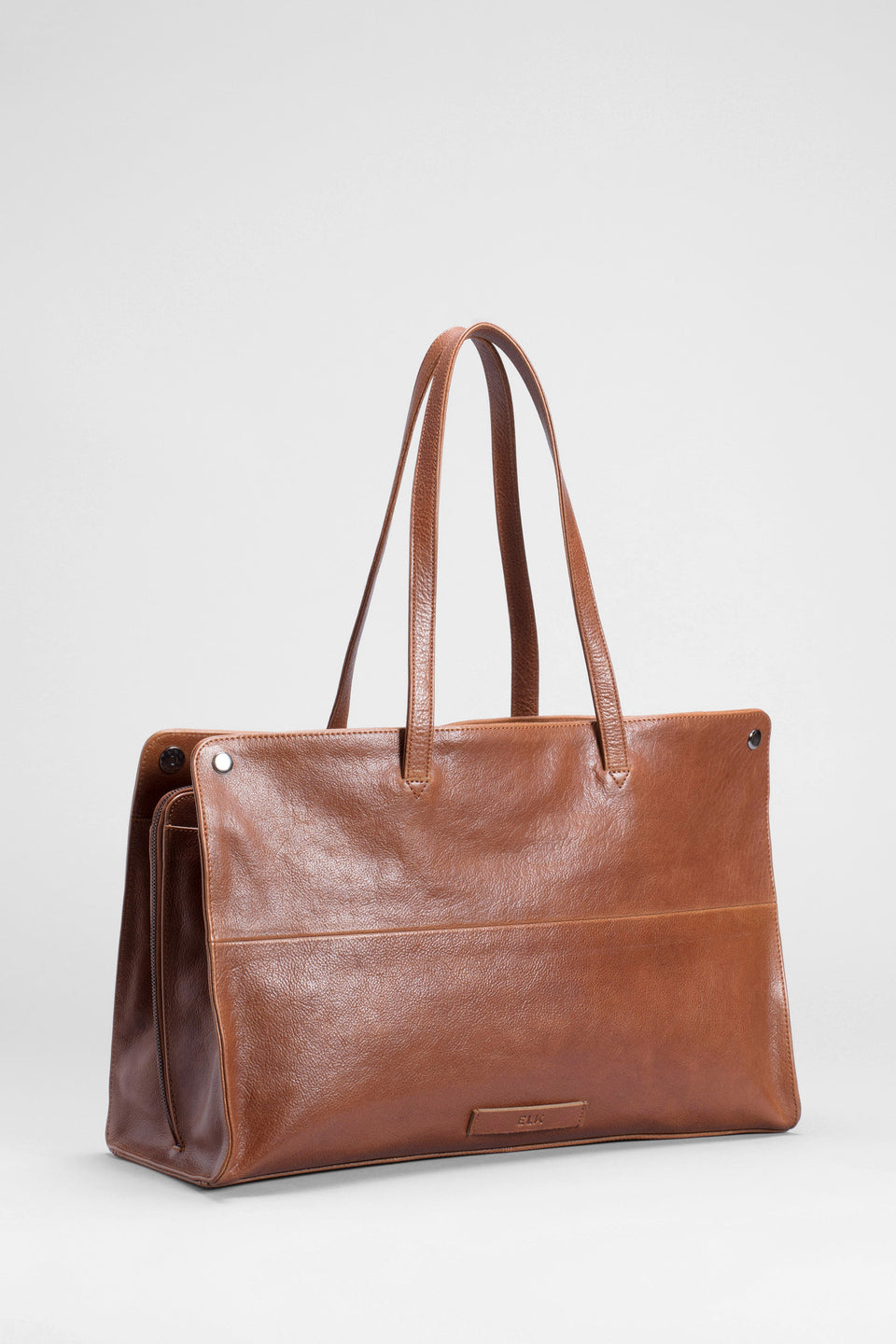 Edda Large Cow Leather 2 Pocket Bag Back | Tan