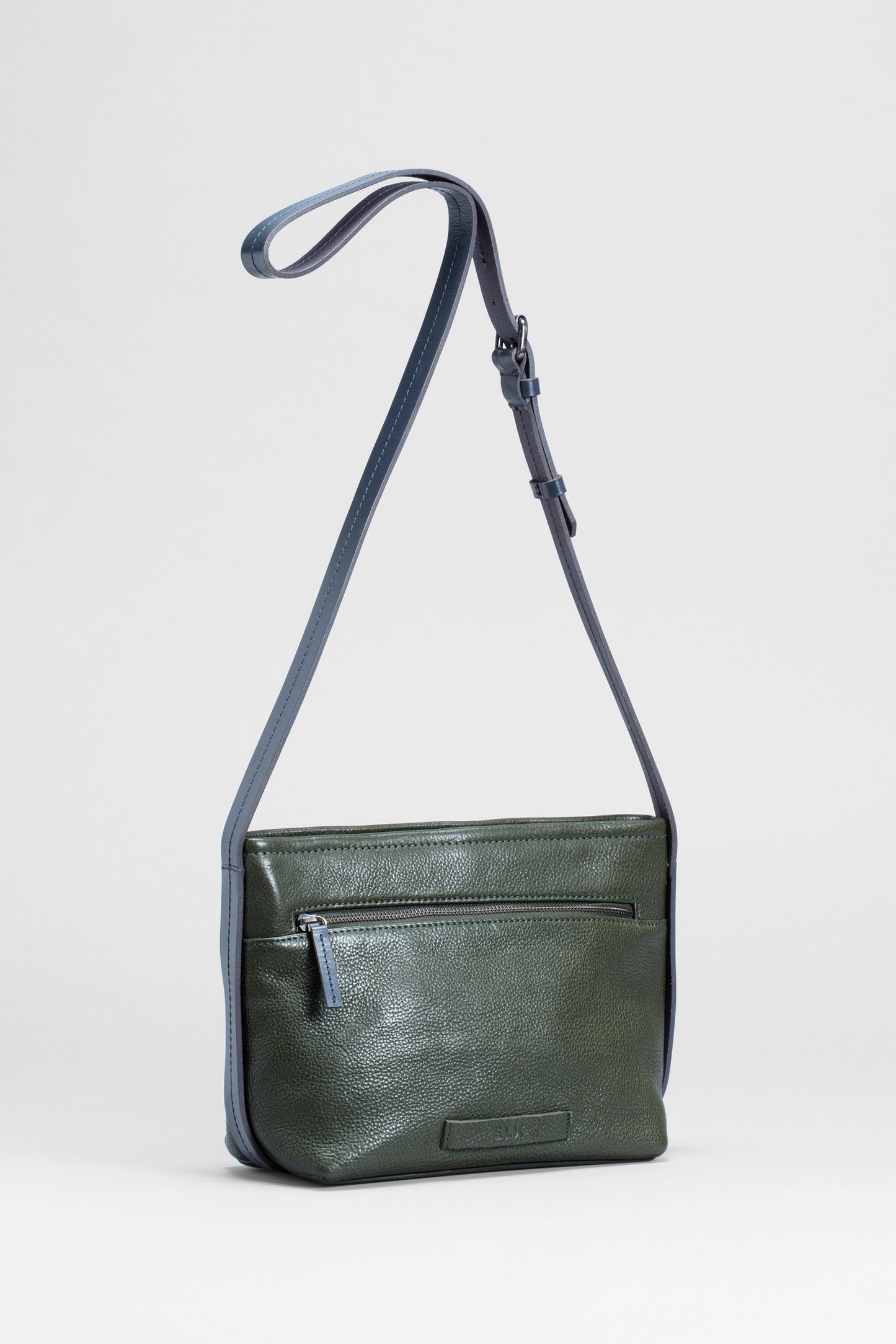 Canutte Leather Bag Back | GREEN TEA / NAVY