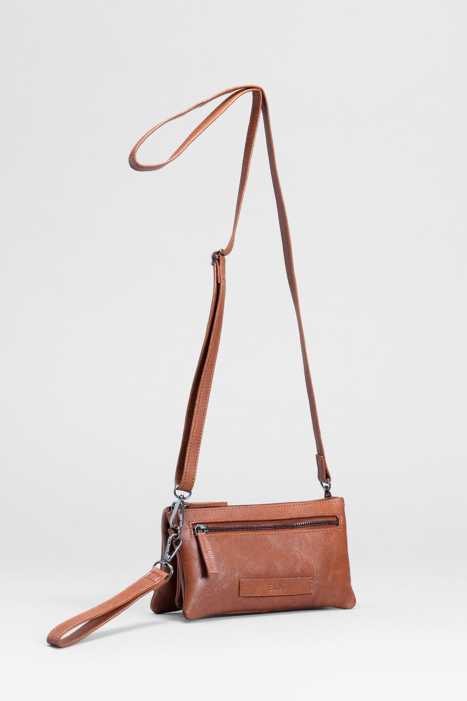 Triple City Leather Cross Body Bag Back | TAN