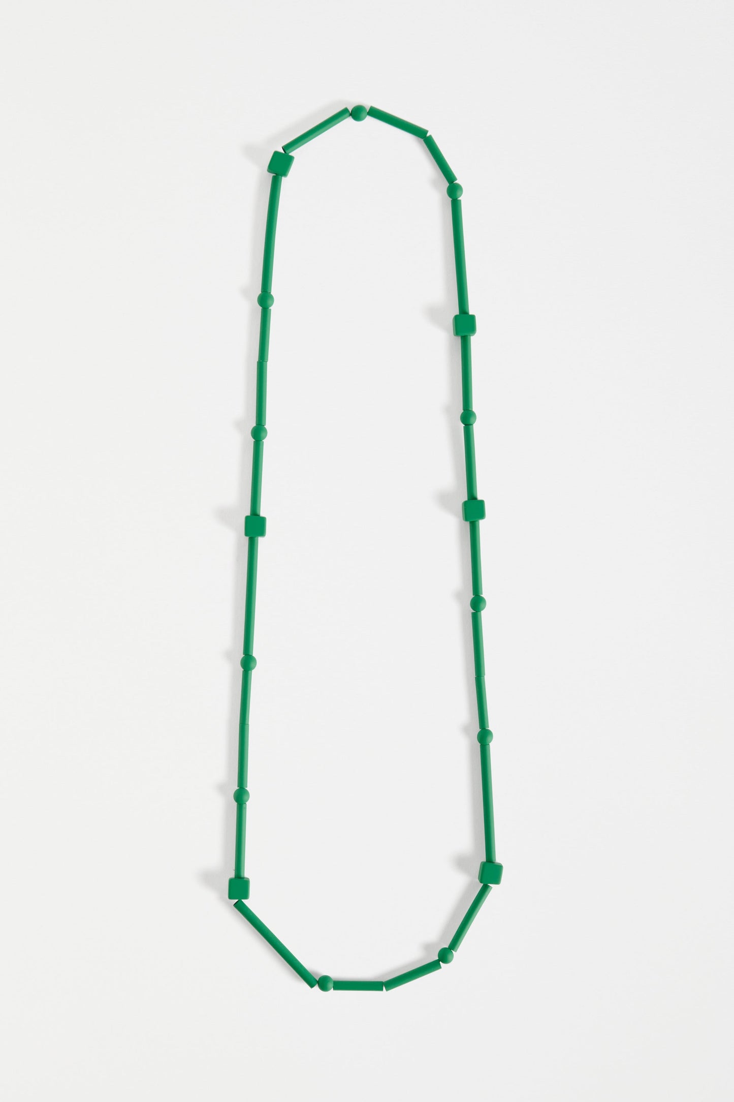 Dorn Colour Coated Long Bead Necklace | ALOE GREEN