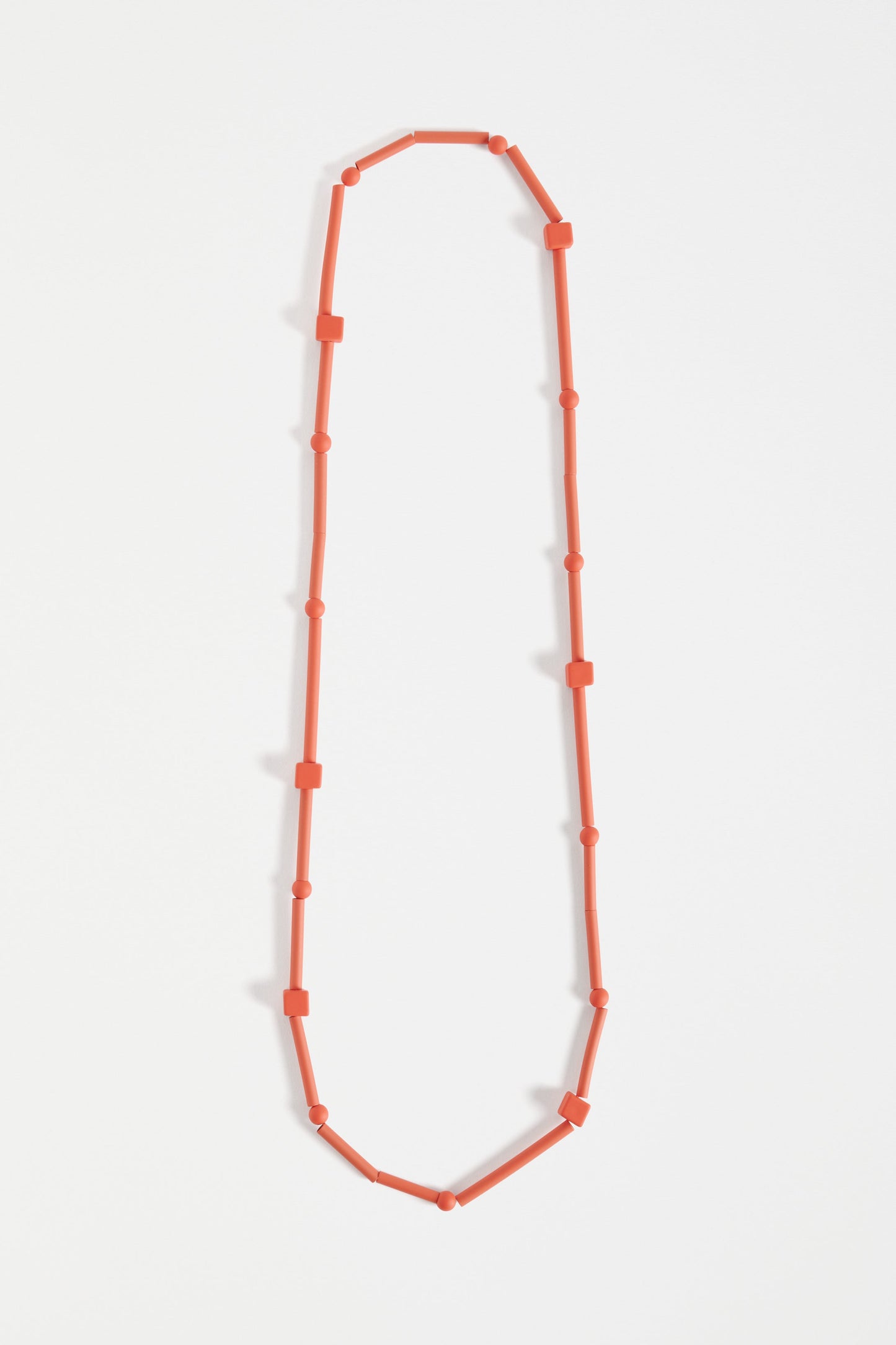 Dorn Colour Coated Long Bead Necklace | FIRE ORANGE