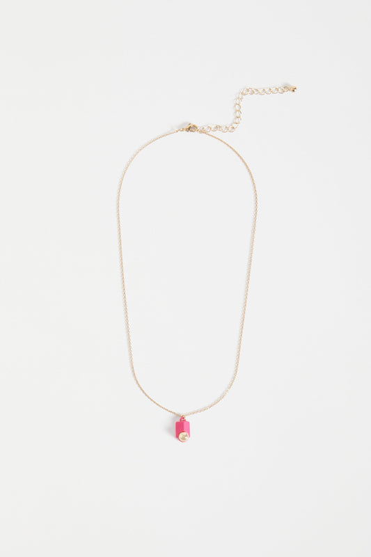 Dott Fine Chain Pendant Necklace | HOT PINK