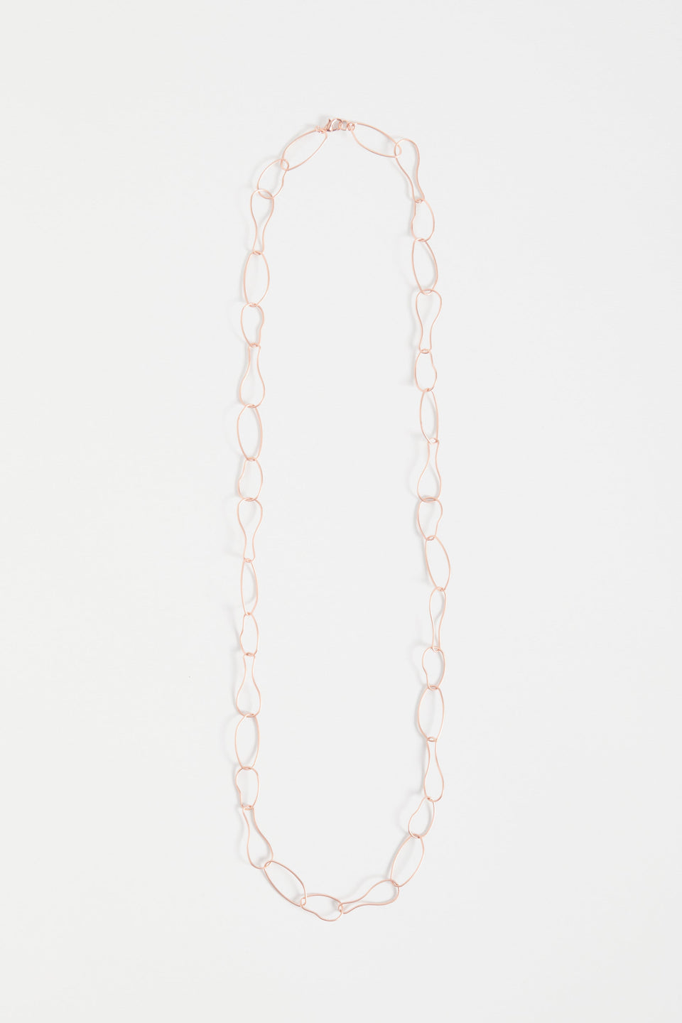 Niika Fine Organic Shaped Chain Coated Metal Necklace Flat | ROSE GOLD