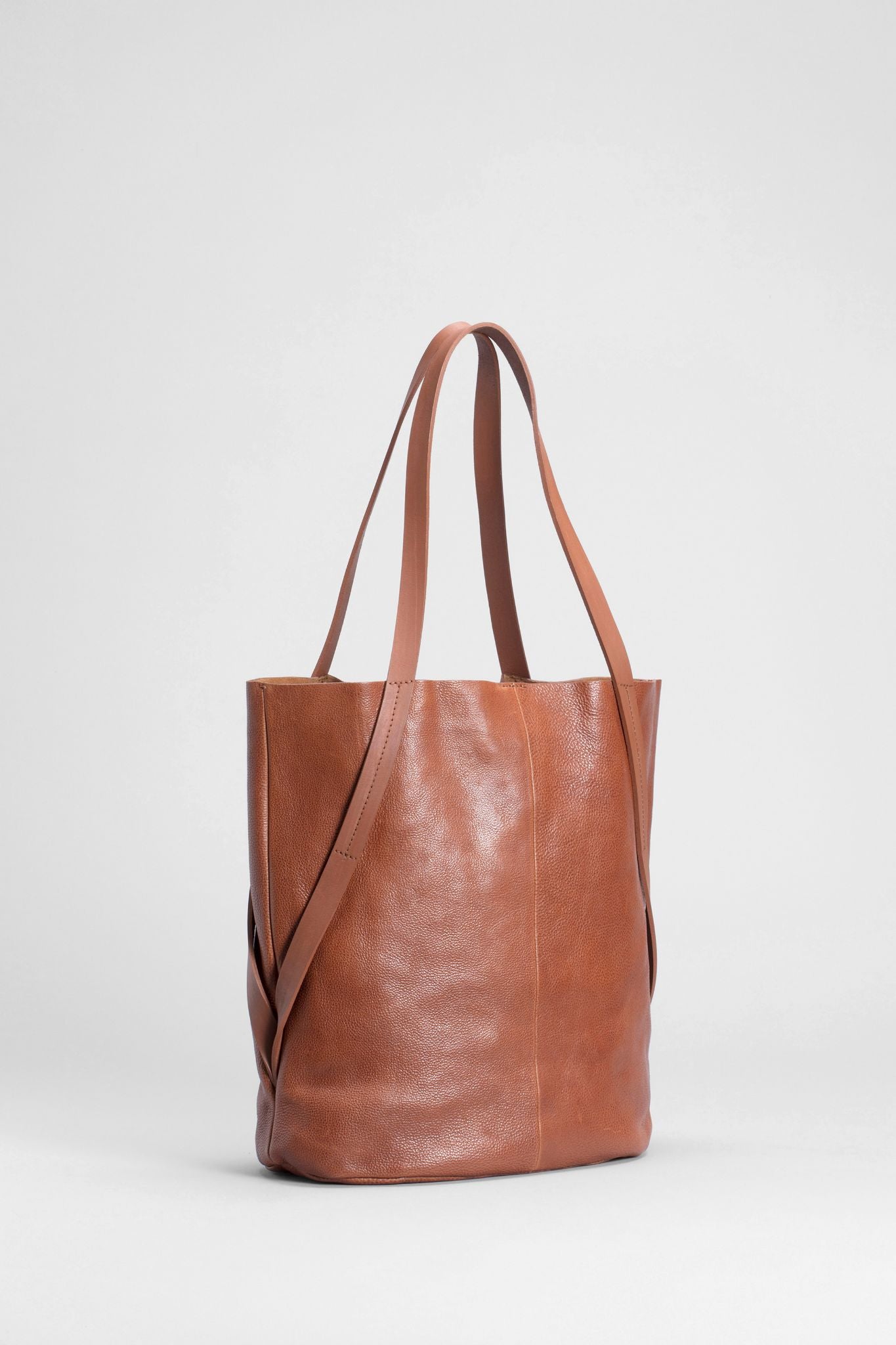 Nausta Large Leather Tote Bag Front | Tan